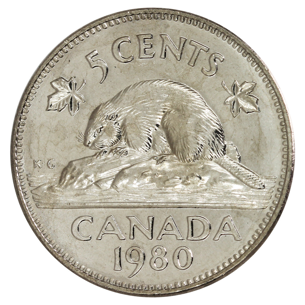 1980 Canada 5-cents Brilliant Uncirculated (MS-63)