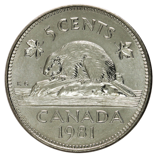 1981 Canada 5-cents Brilliant Uncirculated (MS-63)