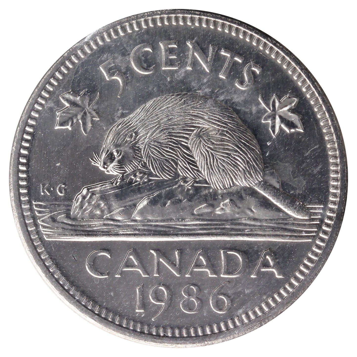 1986 Canada 5-cents ICCS Certified MS-65