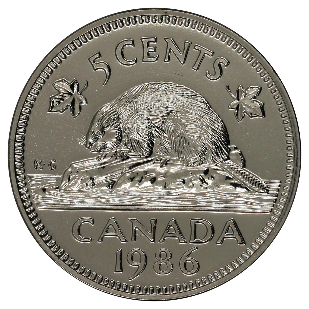 1986 Canada 5-cents Proof Like