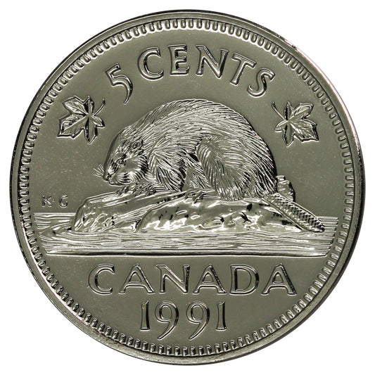 1991 Canada 5-cents Proof Like