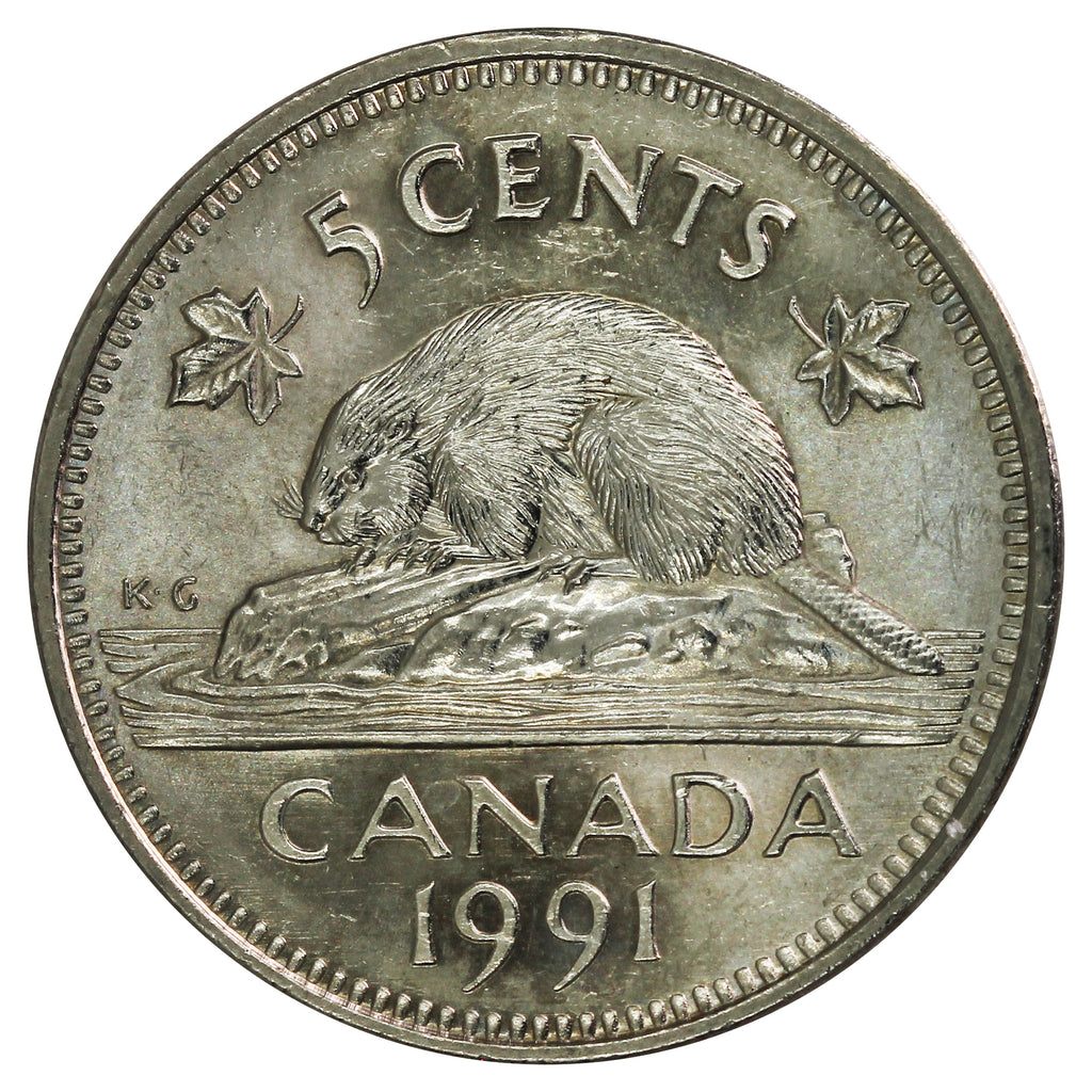 1991 Canada 5-cents Brilliant Uncirculated (MS-63)