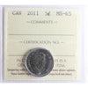 2011 Canada 5-cents ICCS Certified MS-65