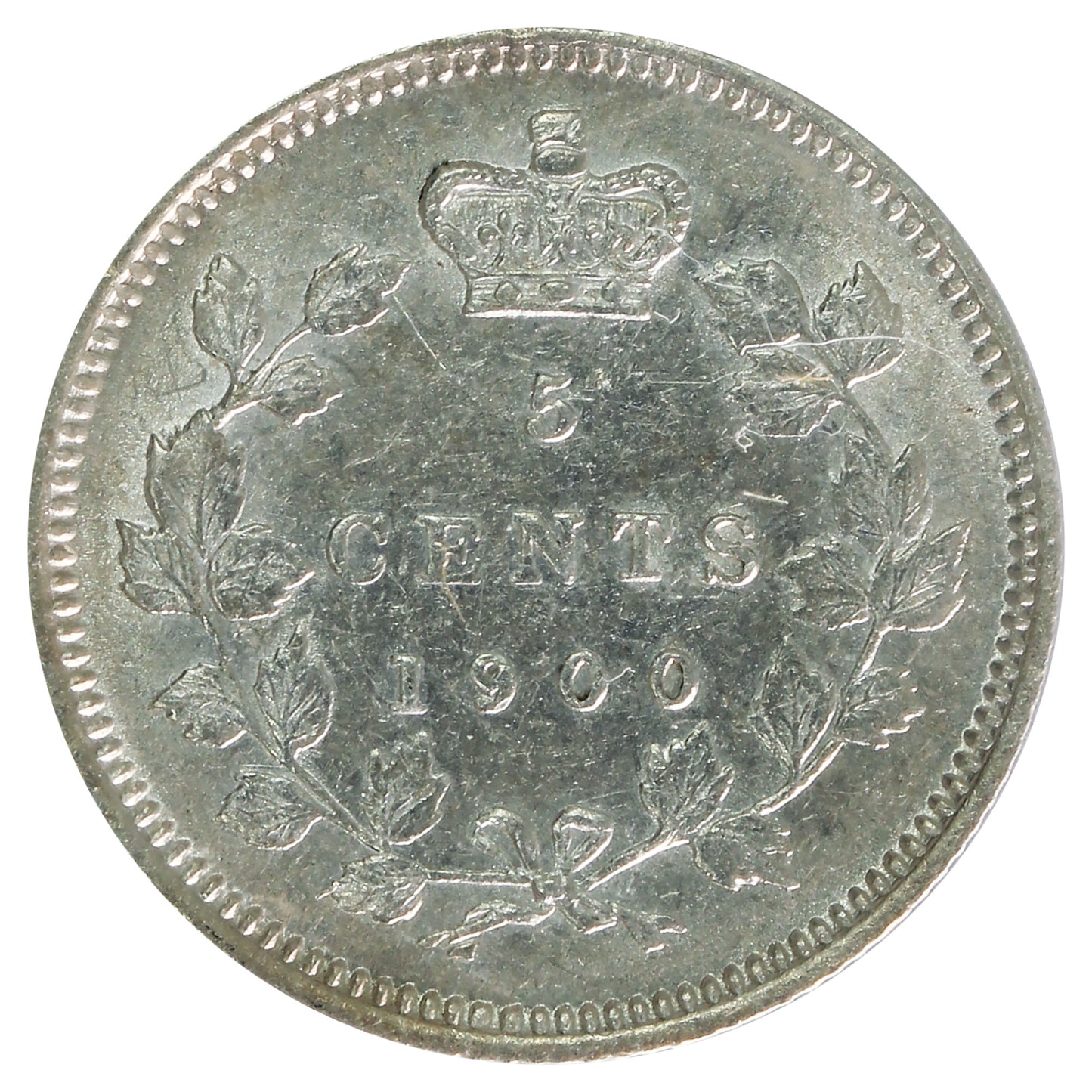 1900 Oval O Canada 5-cents ICCS Certified EF-45