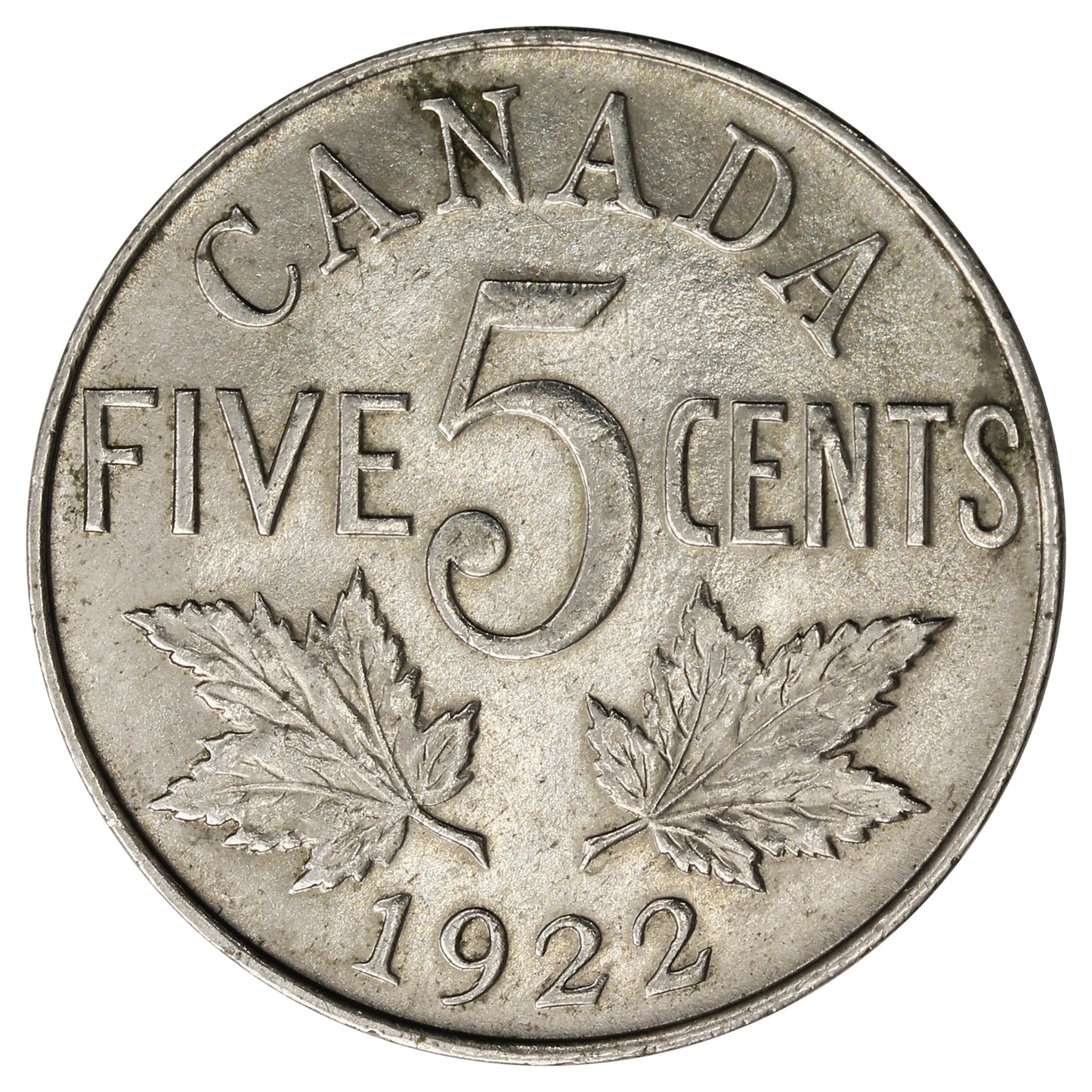 1922 Far Rim Canada 5-cents UNC+ (MS-62) $