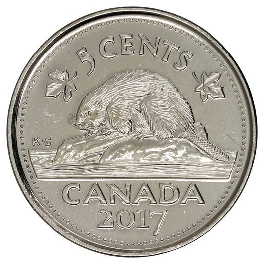 2017 Beaver Canada 5-cents Brilliant Uncirculated (MS-63)