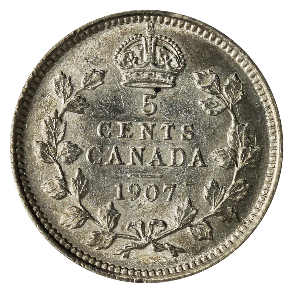 1907 Canada 5-cents UNC+ (MS-62) $