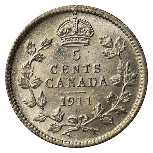 1911 Canada 5-cents Choice Brilliant Uncirculated (MS-64) $