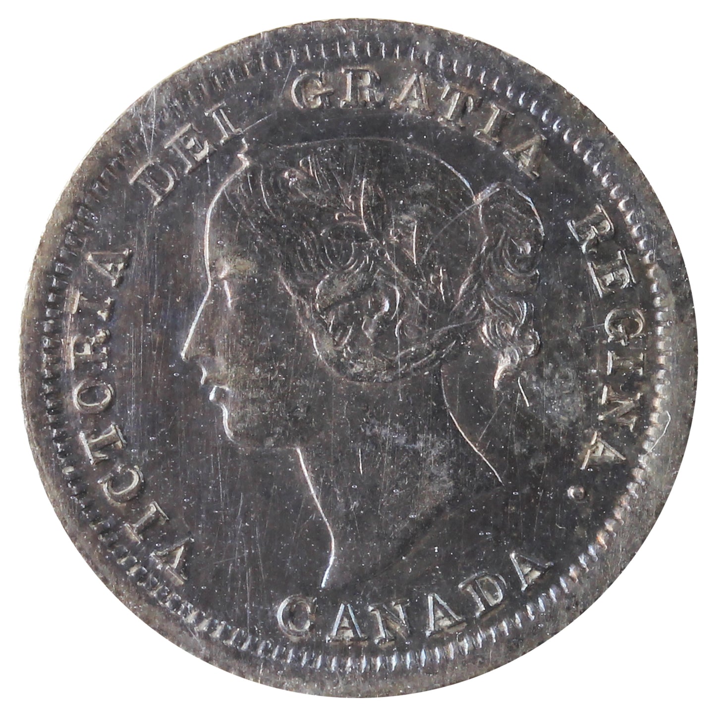 1858 Small Date 5-cents ICCS Certified AU-50