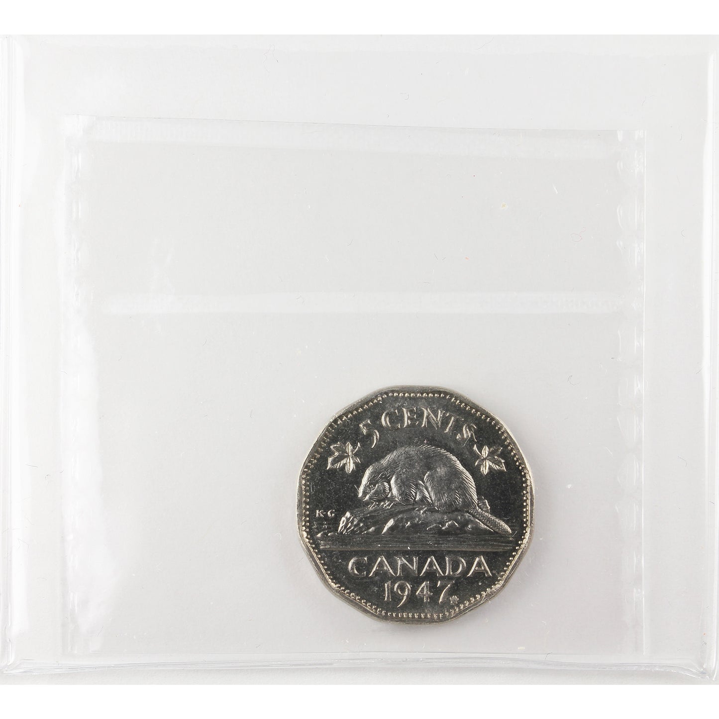 1947 Maple Leaf Canada 5-cents ICCS Certified MS-65 (XKV 919)