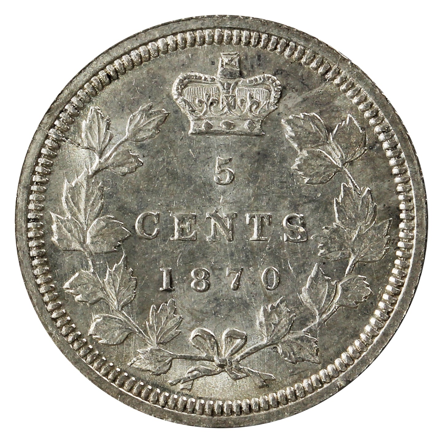 1870 Wide Rim Canada 5-cents UNC+ (MS-62) $