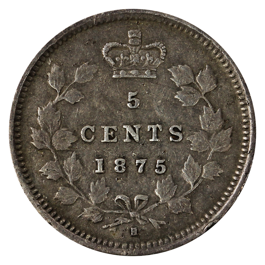 1875H Small Date Canada 5-cents Very Fine (VF-20)