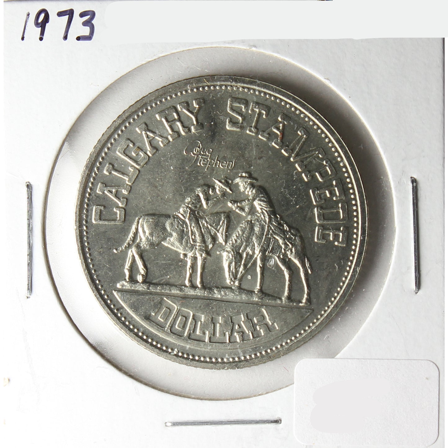 1973 Calgary Stampede Dollar Trade Token: RCMP Centennial