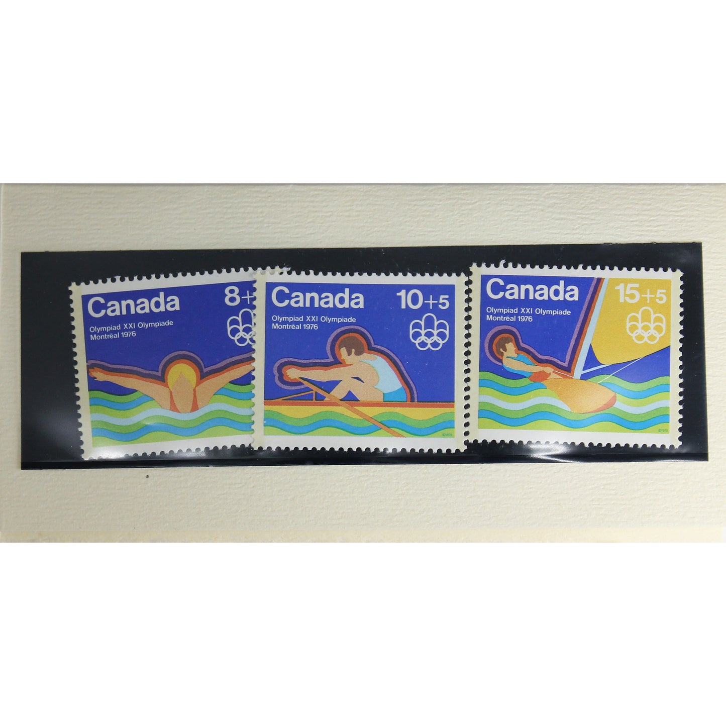 1976 Canada Montreal Olympic Action - Water Sports 1.5oz Bronze 3-Stamp Set