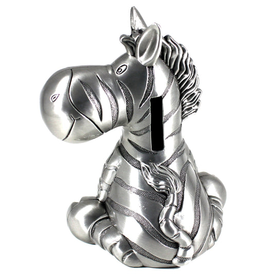 Money bank: Metal Zebra. A smiling face to celebrate saving money with you!