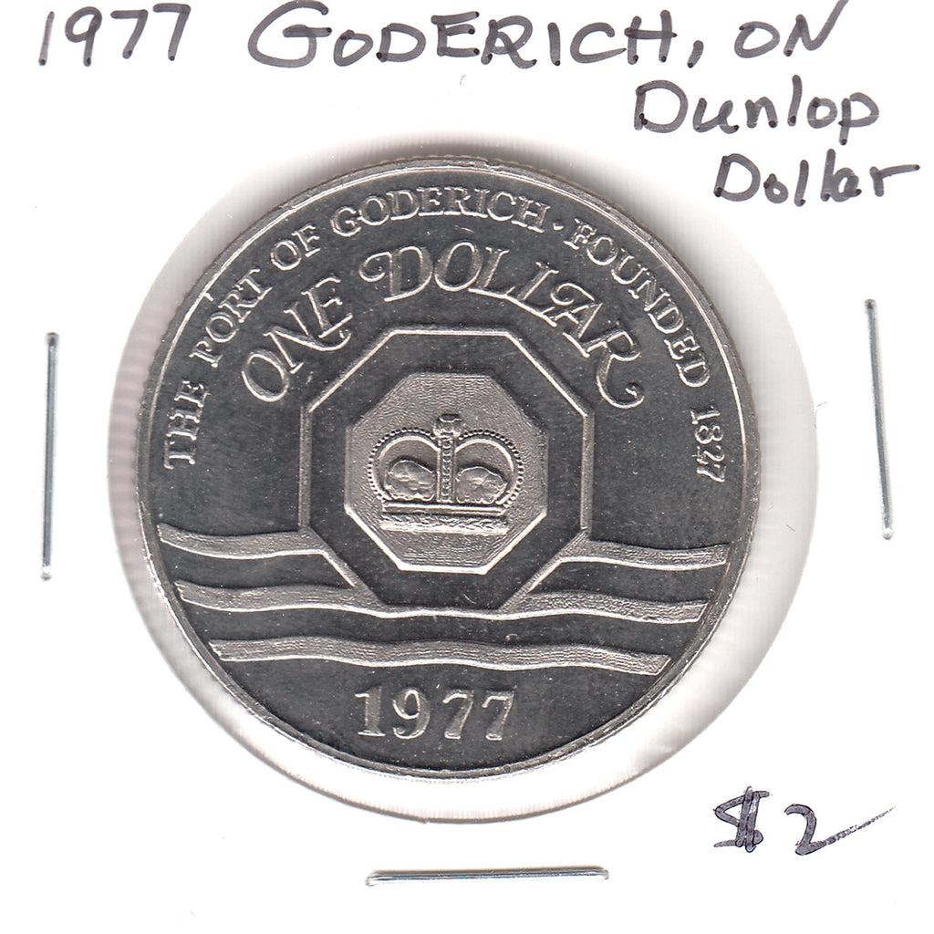 1977 Goderich, ON, Tiger Dunlop Dollar Trade Token