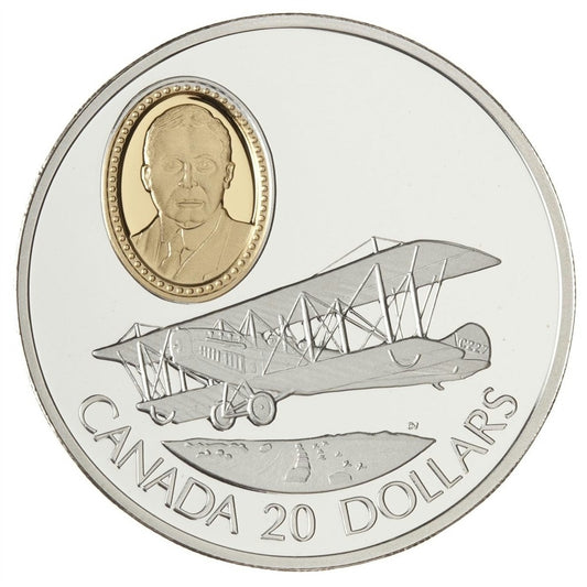 1992 Canada $20 Aviation - The Curtiss JN4 Sterling Silver Coin