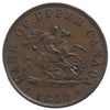 PC-5A 1850 Province of Canada, Bank of Upper Canada Half Penny Token Almost Uncirculated (AU-50)