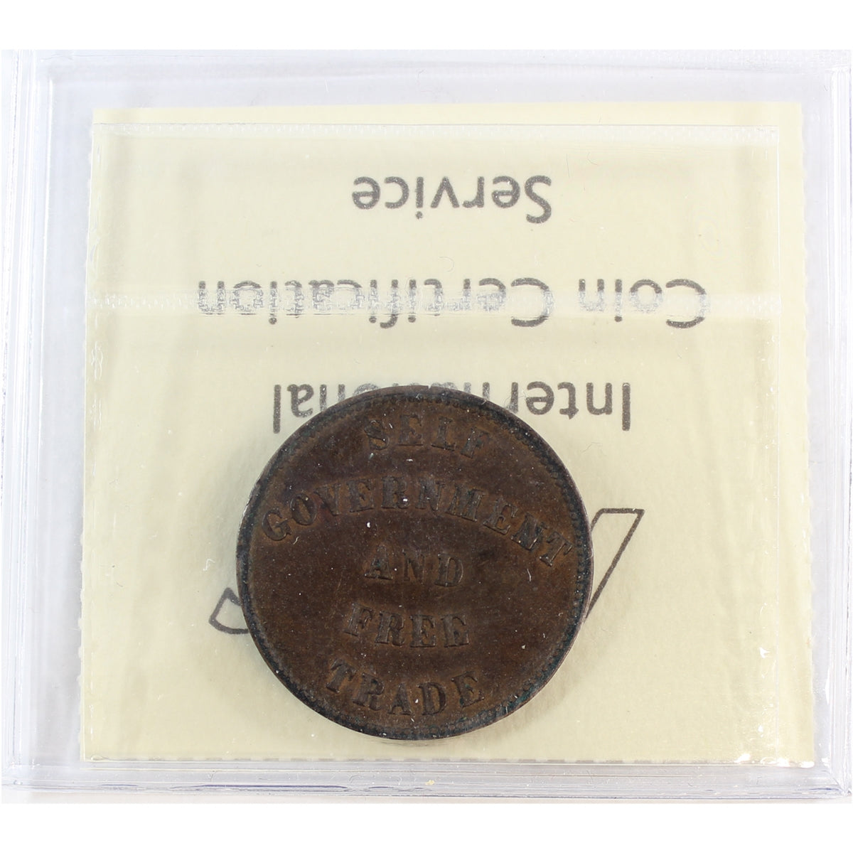 PE-7C1 1857 PEI Self Government & Free Trade Token ICCS Certified EF-40 (BR #919)