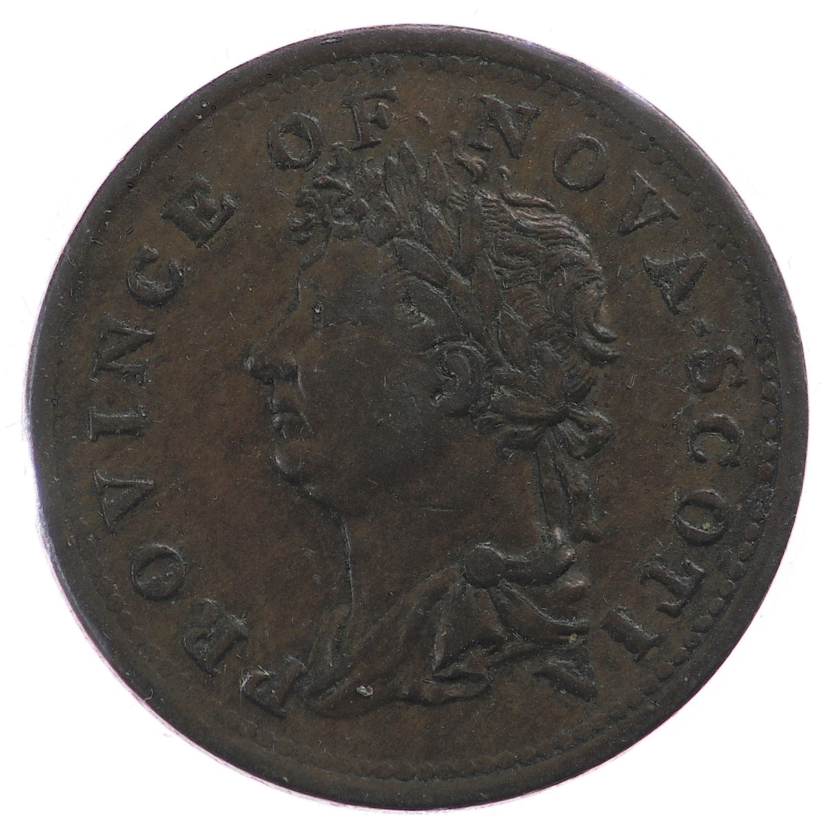 NS-1A3 1823 Nova Scotia George IV Thistle Half Penny Token VF-EF (VF-30)