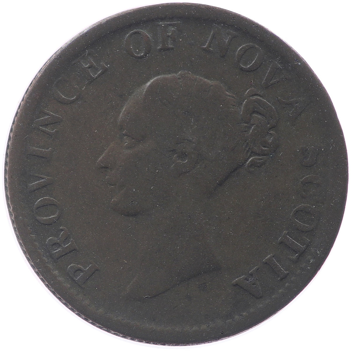 NS-1E4 1840 Nova Scotia Victoria Thistle Half Penny Token VG-F (VG-10)