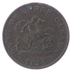 PC-5D 1857 Province of Canada, Bank of Upper Canada Half Penny Token, AU-UNC (AU-55) $