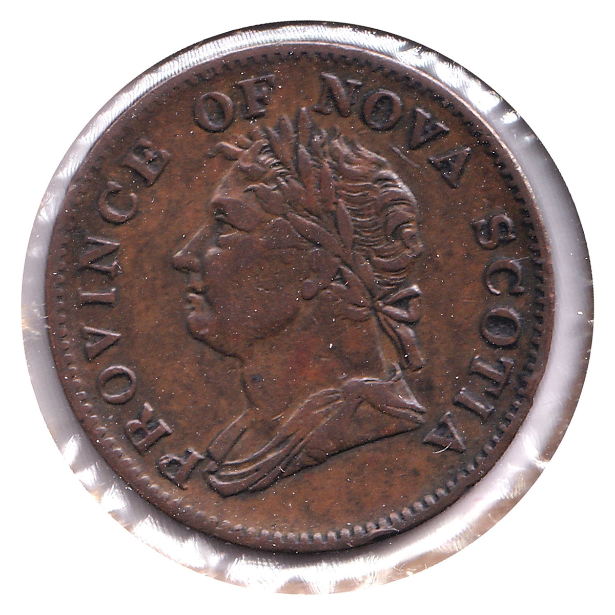 NS-1D2 1832 Nova Scotia George IV Thistle Half Penny Token VF-EF (VF-30)