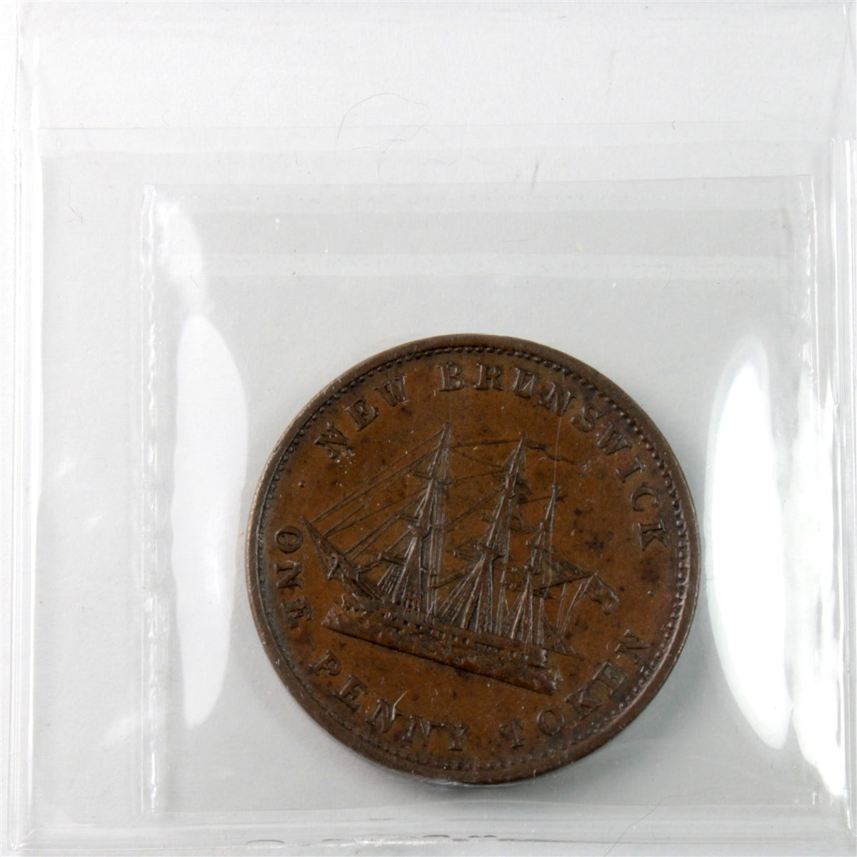 NB-2A 1843 New Brunswick Penny Token, Victoria ICCS Certified VF-30 BR# 909