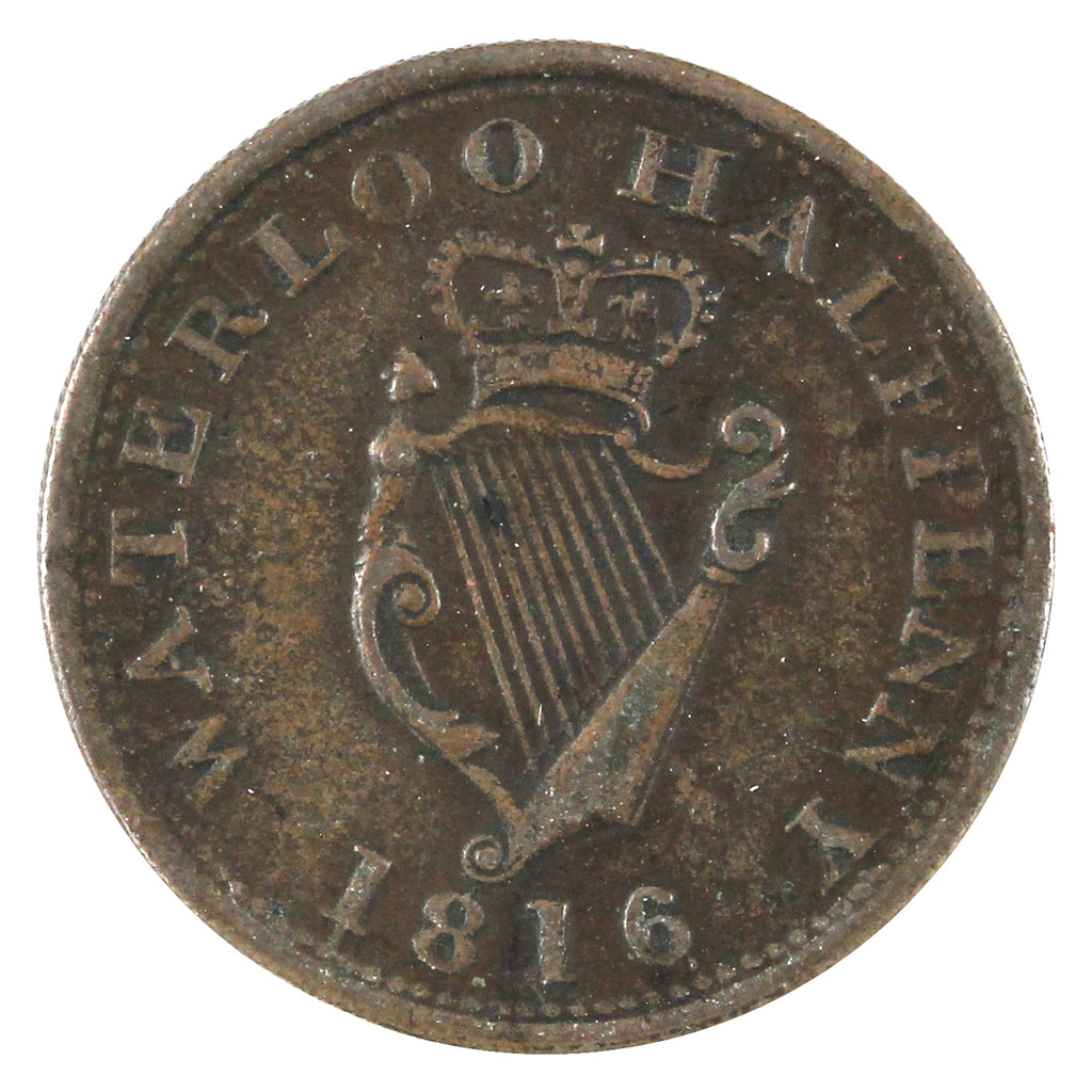 WE-10A1 1816 Wellington Waterloo Half Penny Token VF-EF (VF-30)