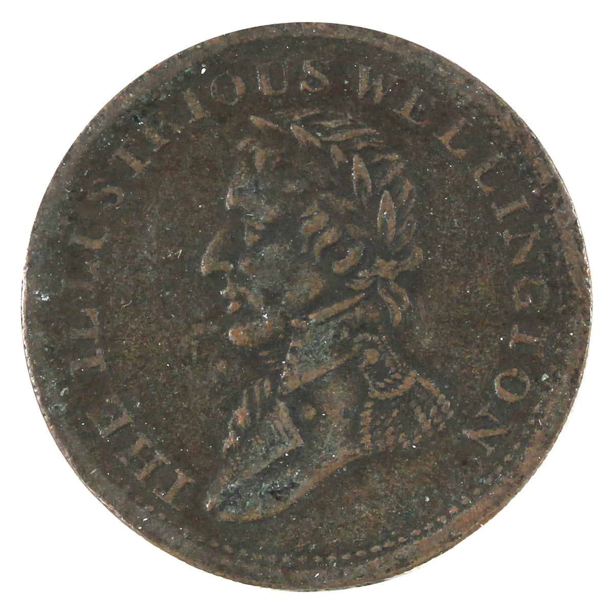 WE-10A1 1816 Wellington Waterloo Half Penny Token VF-EF (VF-30)