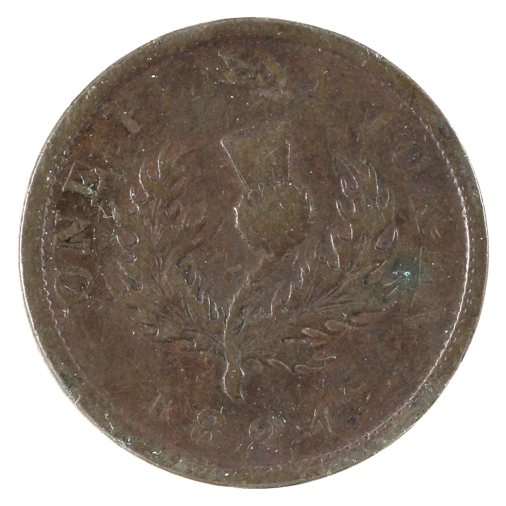 NS-2A2 1824 Nova Scotia George IV Thistle Token F-VF (F-15) $