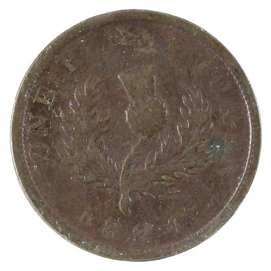 NS-2A2 1824 Nova Scotia George IV Thistle Token F-VF (F-15) $