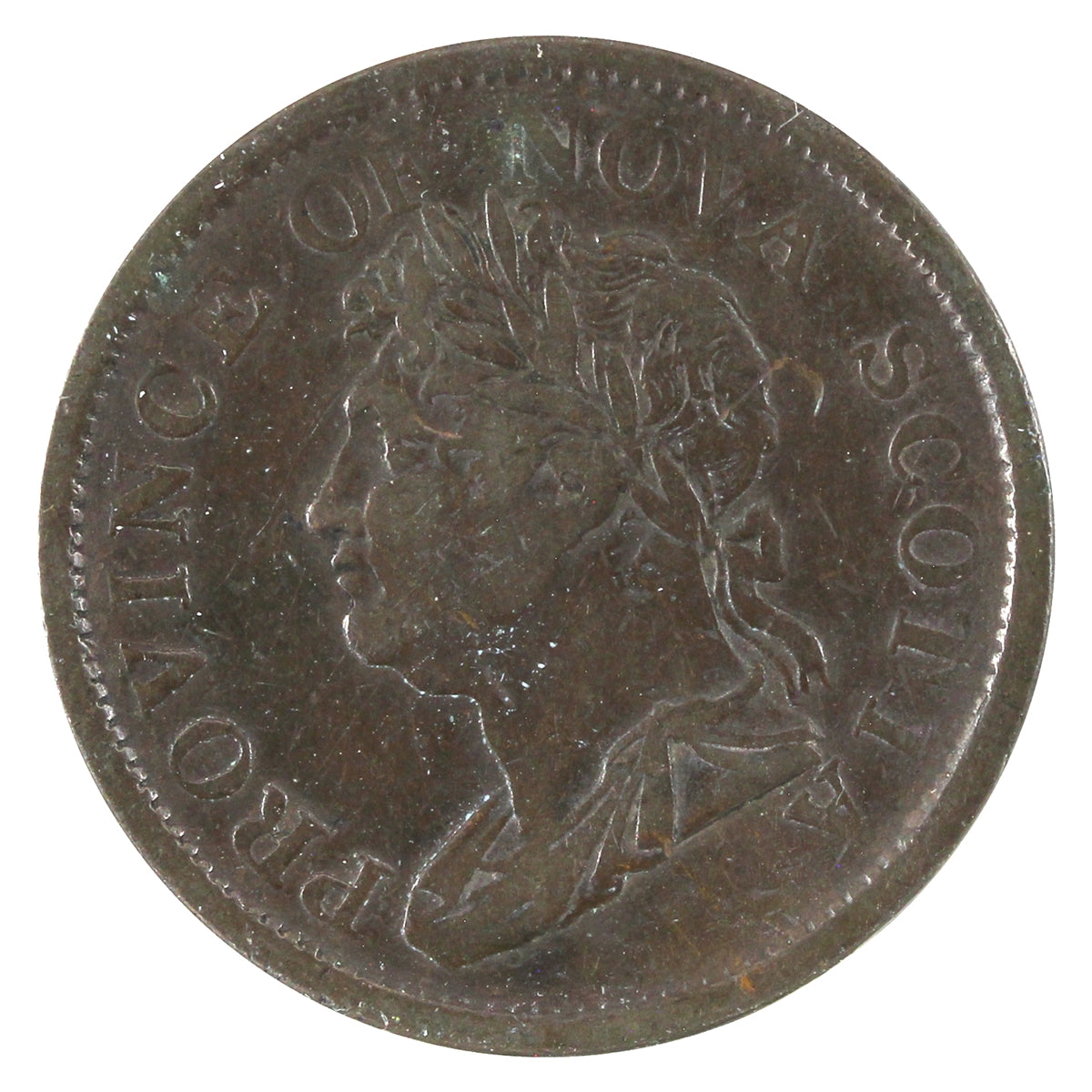 NS-2A2 1824 Nova Scotia George IV Thistle Token F-VF (F-15) $