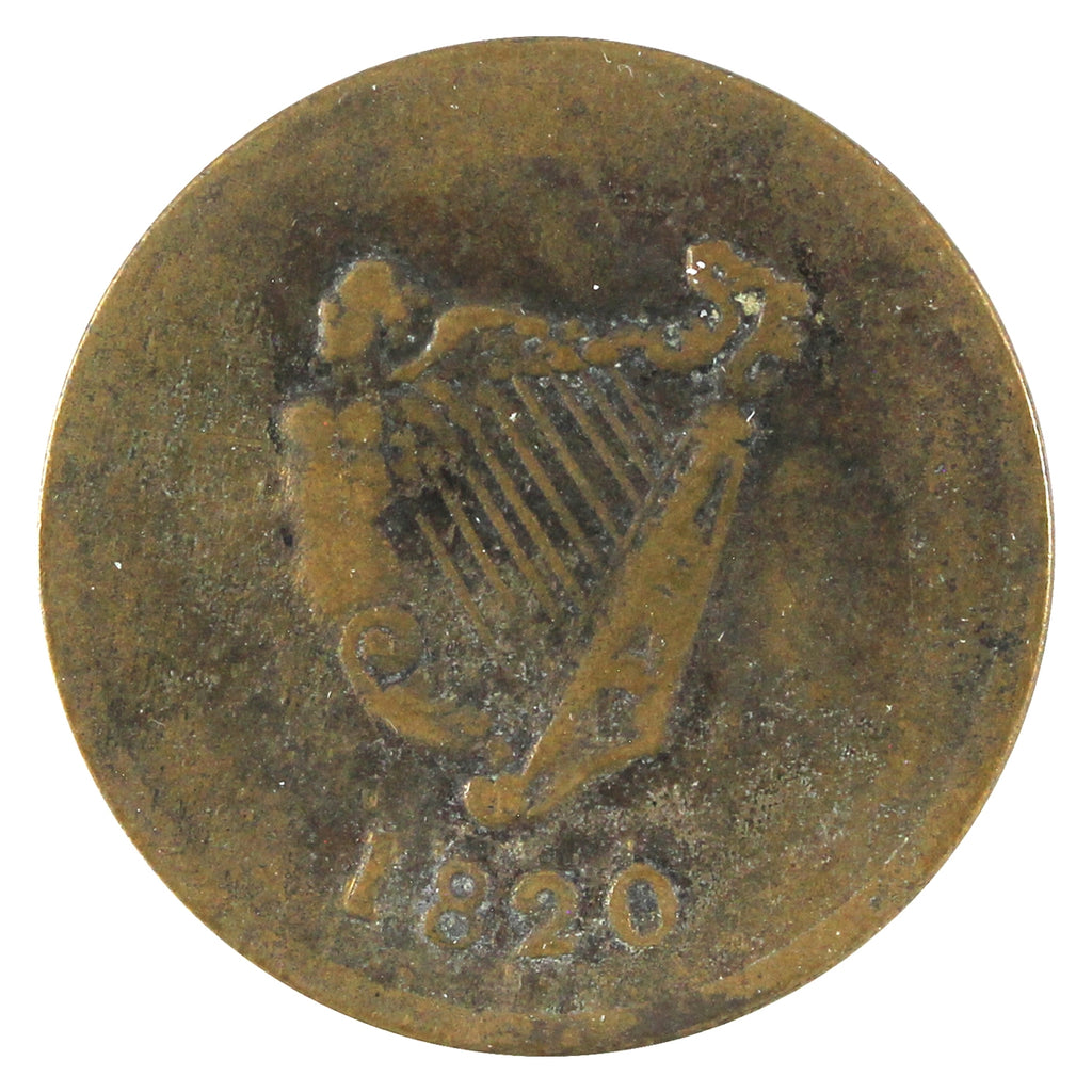 LC-60E2 1820 Lower Canada Bust and Harp Nine Strings Brass Token EF-AU (EF-45) $