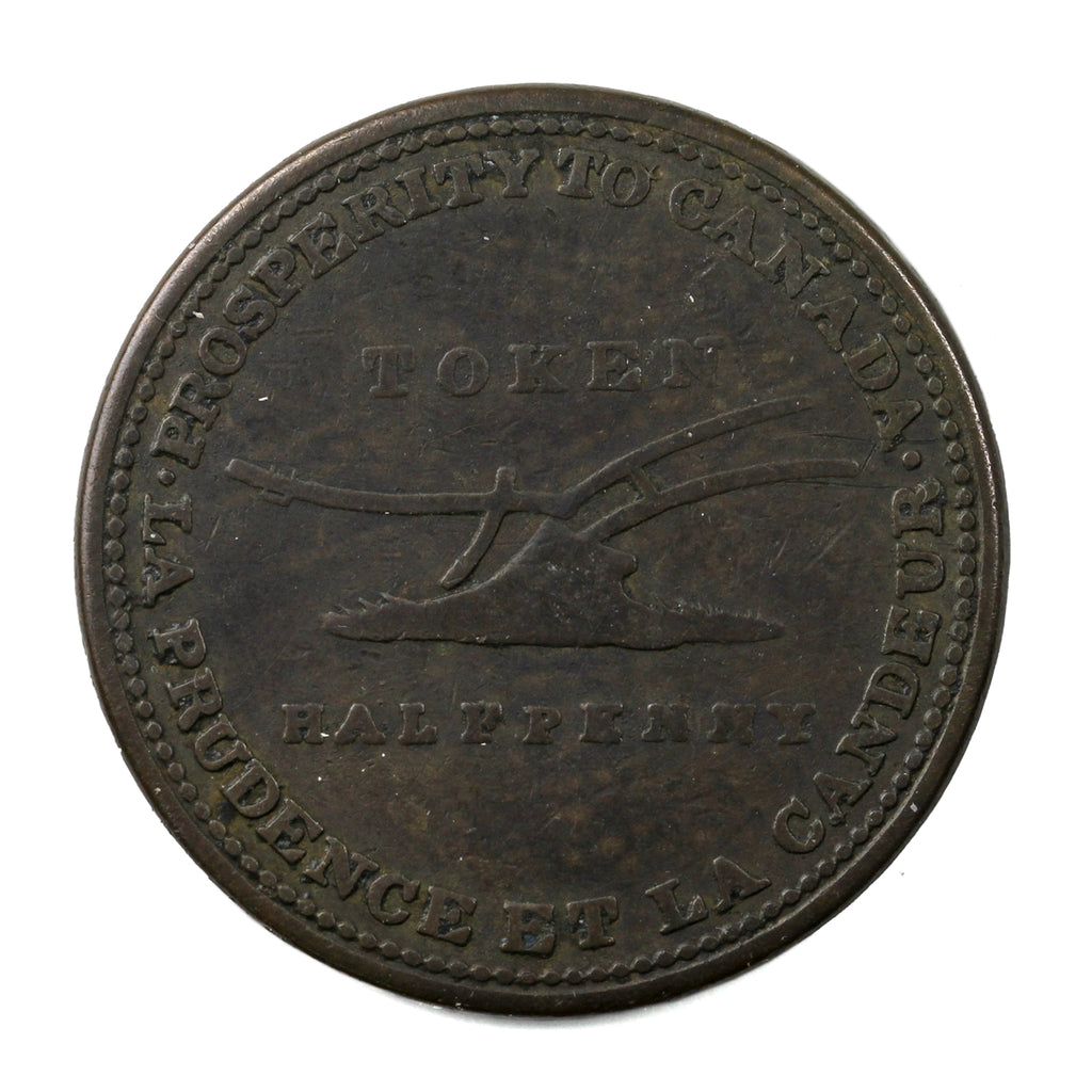 UC-2A1 (1824) Upper Canada Lesslie & Sons Halfpenny Token VG-F (VG-10)