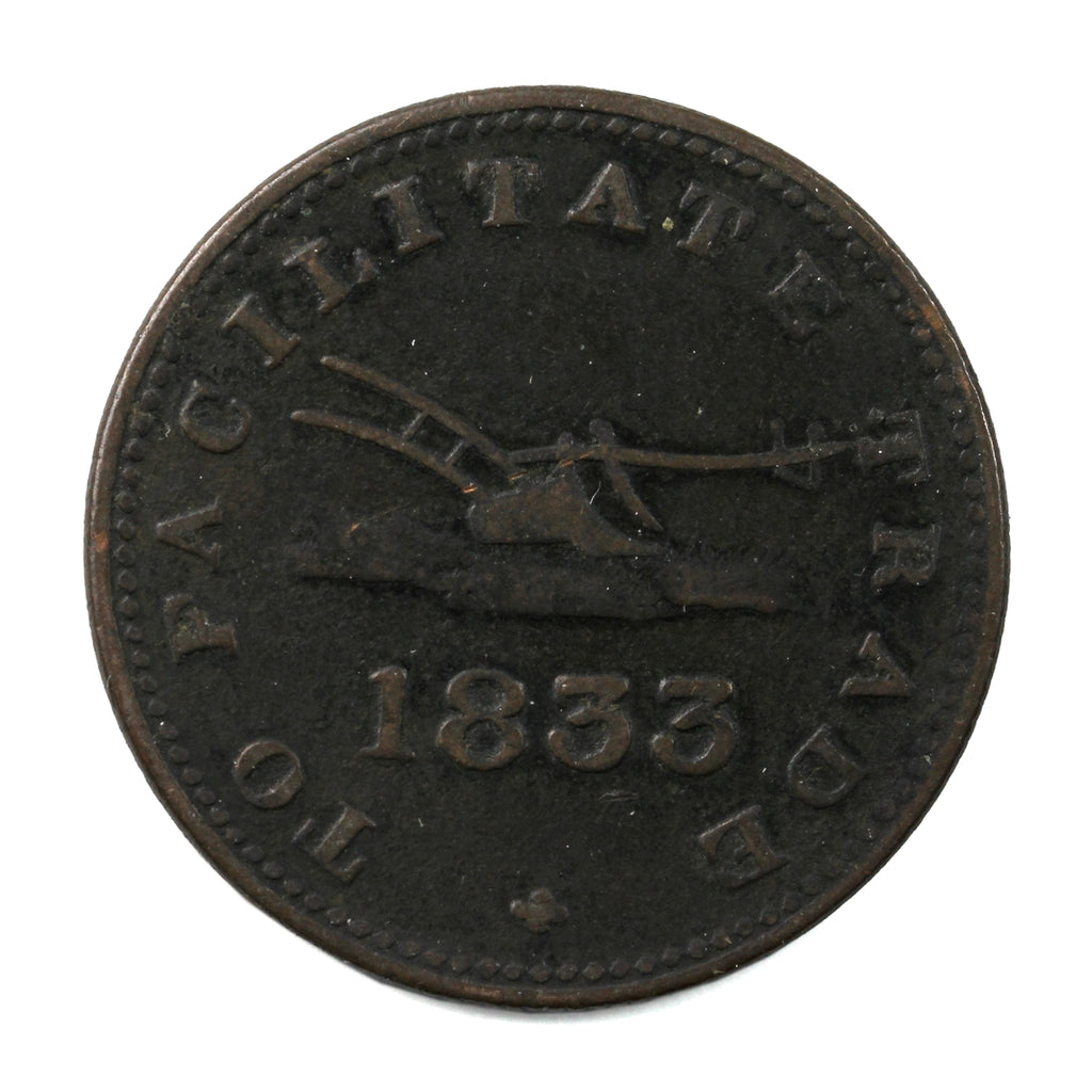 UC-12B2 1833 Upper Canada To Facilitate Trade Half Penny Token F-VF (F-15)