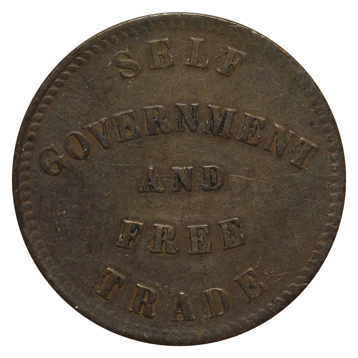 PE-7C4 1857 PEI Self Government &amp; Free Trade Bank Token VF-EF (VF-30) $