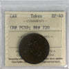 PC-5D 1857 Province of Canada Bank of Upper Canada Halfpenny Token ICCS Certified EF-40