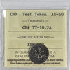 TT-10.2A Canada 10-cent Test Token ICCS Certified AU-50