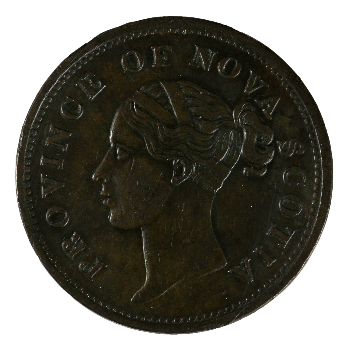 NS-2C1 1840 Nova Scotia Victoria Thistle Penny Token Extra Fine (EF-40) $