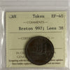 BR# 997 Ships Colonies & Commerce Token ICCS Certified EF-40 (Lees 38)