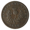 NS-1D3 1832 Nova Scotia George IV Half Penny Thistle Token Almost Uncirculated (AU-50) $