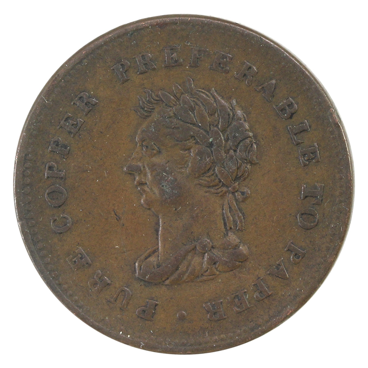 NS-22A 1838 Nova Scotia Trade & Navigation Penny Token Extra Fine (EF-40) $