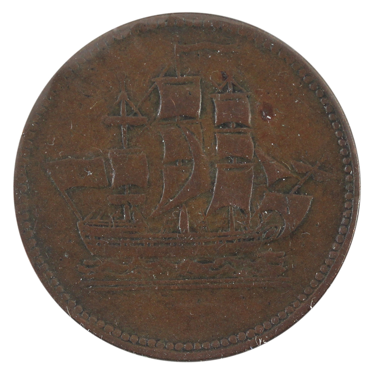 PE-10-7 No Date PEI Ships, Colonies & Commerce Token Very Fine (VF-20)