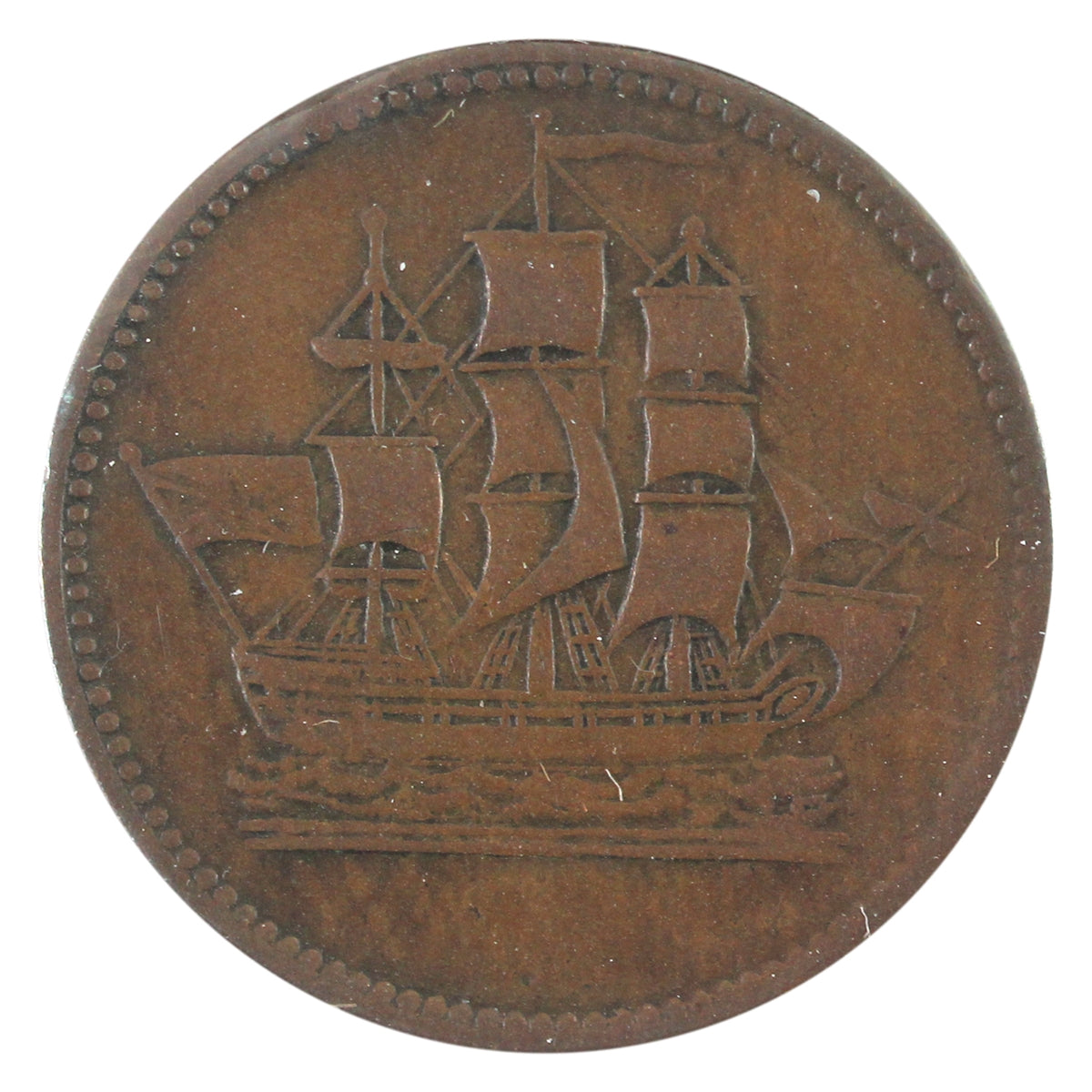 PE-10-36 No Date PEI Ships, Colonies, & Commerce Token, Very Fine (VF-20)