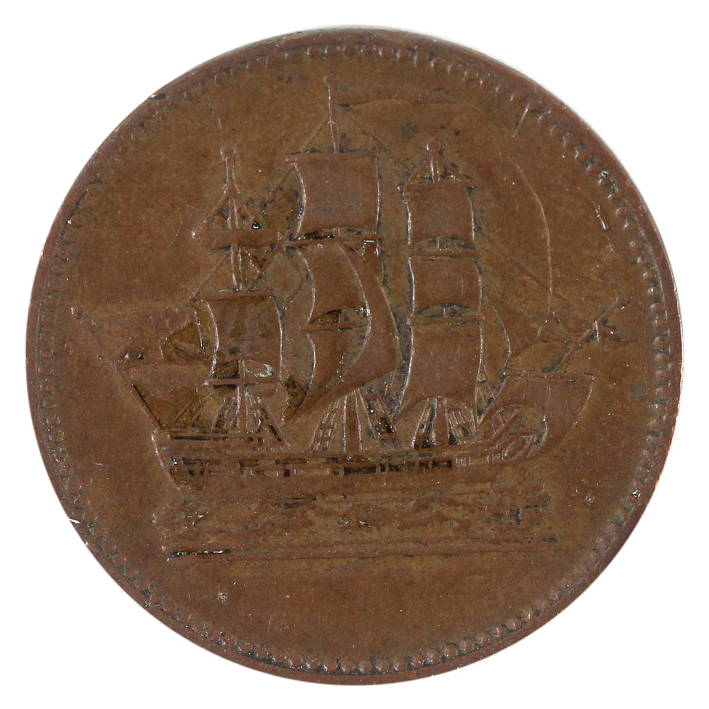 PE-10-37 No Date PEI Ships, Colonies, & Commerce Token, VF-EF (VF-30) $