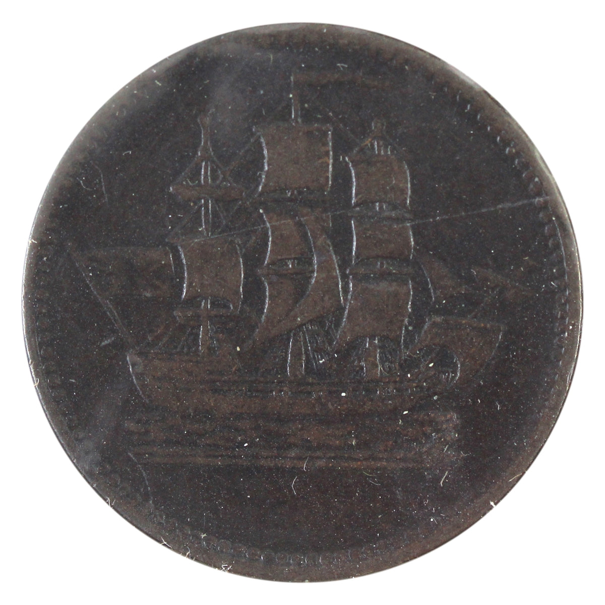 PE-10-38 No Date PEI Ships, Colonies, & Commerce Token, Very Fine (VF-20)