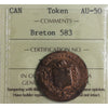 BR #583 Labor Improbus Omnia Vingit Token ICCS Certified AU-50