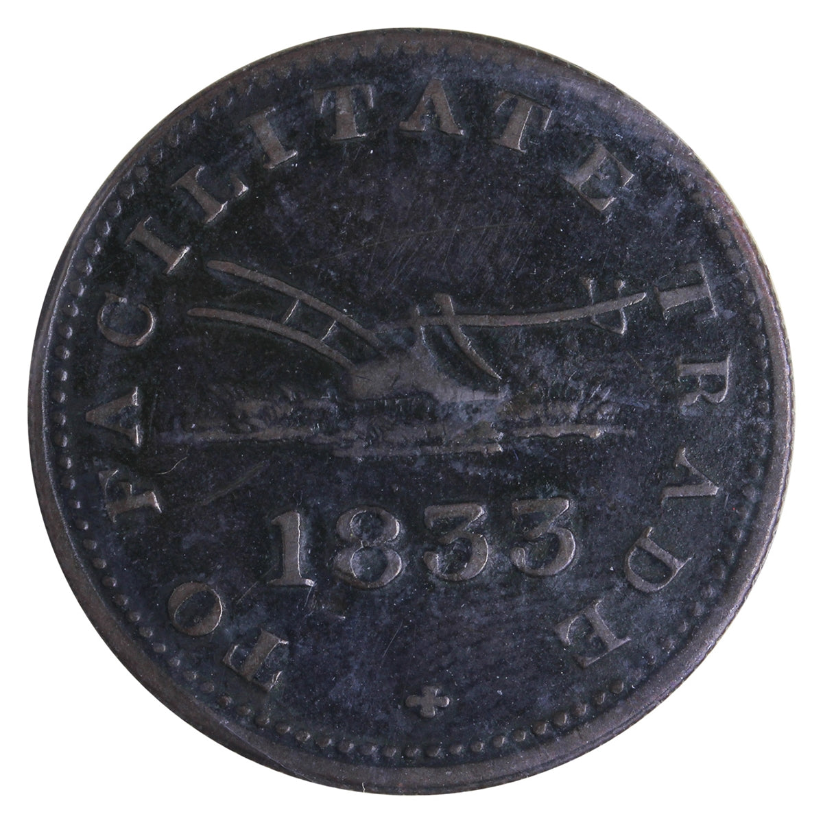 UC-12B2 1833 Upper Canada To Facilitate Trade Half Penny Token ICCS Certified VF-20