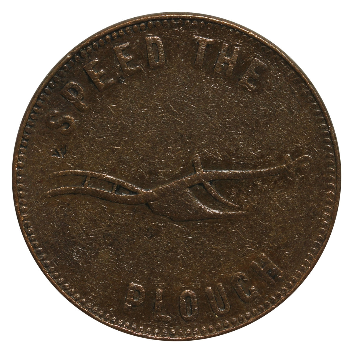 PE-5B1 (1860) PEI Speed the Plough, Success to the Fisheries Token Very Fine (VF-20)